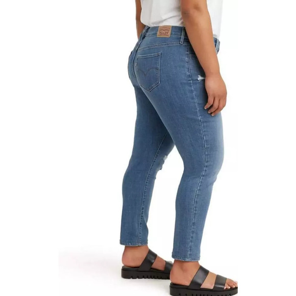 Levi's Plus Blue Distressed Skinny Jeans 18W - Women's Denim - Picture 4 of 4